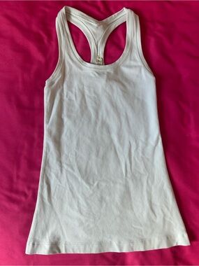 Lululemon White Racerback Tank Top